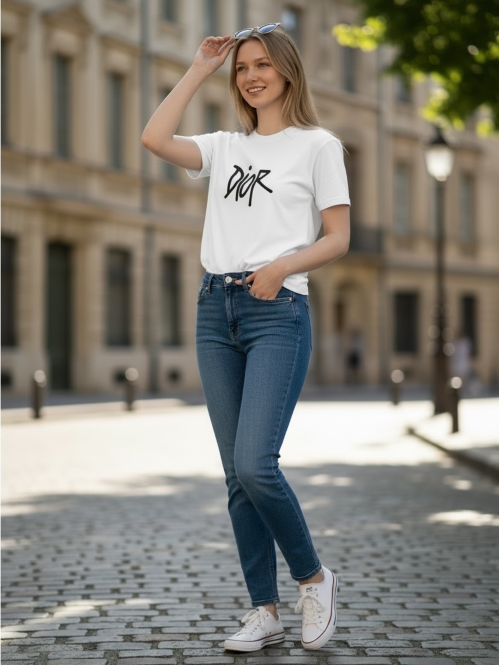 Luxury Designer Styled T Cotton Short Sleeve Womens Casual White Shirt - Picture 3 of 4